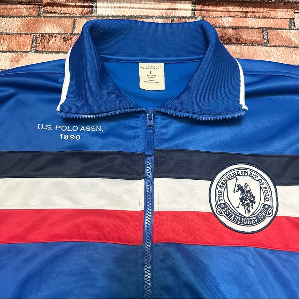 U.S. Polo Assn. Blue Track Jacket size L - Picture 5 of 10